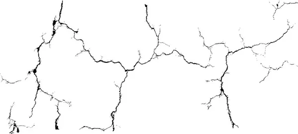 Векторна Група Чорної Гілки Гранжеві Тріщини Ізольовані Білому Тлі — стоковий вектор