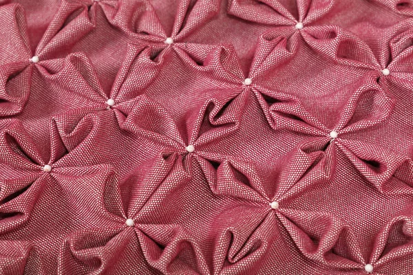 Close Texture Sfondo Rosa Sbuffi Tessili Canadese Smocking Decorazione Tappezzeria — Foto Stock