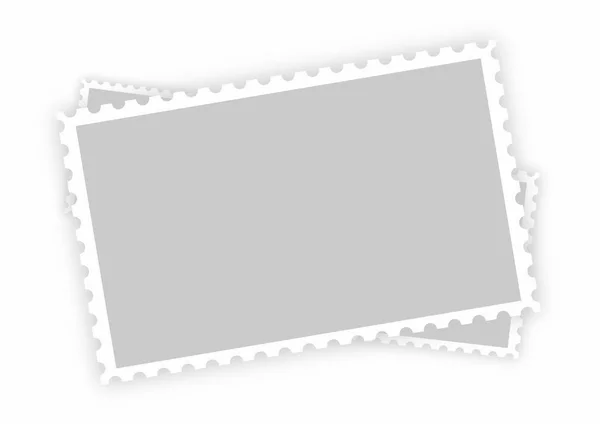 Trois Vieux Cadres Timbres Poste Papier Blanc Style Rétro Gris — Image vectorielle