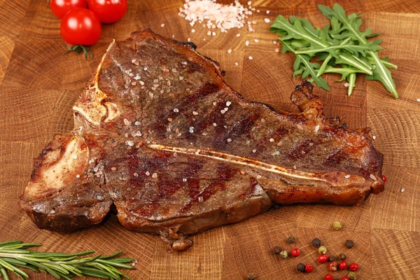 Cierre Una Gran Parrilla Asado Bone Carne Res Porterhouse Filete — Foto de Stock