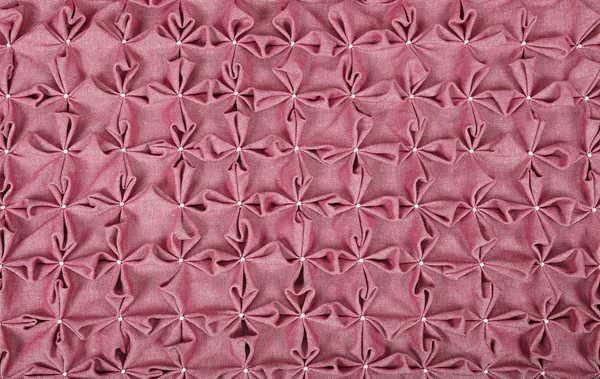 Close Background Texture Purple Pink Textile Puffs Canadian Smocking Upholstery — Stock Photo, Image