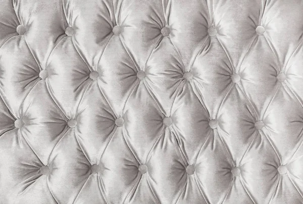 Branco Veludo Capitone Textura Fundo Têxtil Retro Estilo Chesterfield Xadrez — Fotografia de Stock