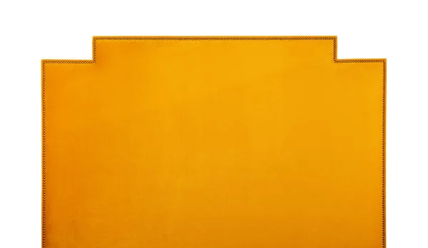 Giallo Arancio Colore Morbido Velluto Forma Testiera Letto Isolato Sfondo — Foto Stock
