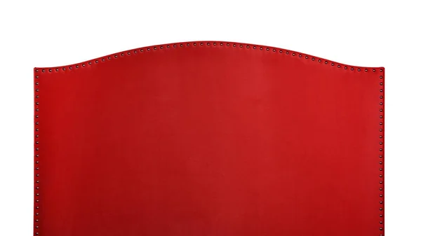 Red soft velvet bed headboard isolated on white — Stock Photo, Image