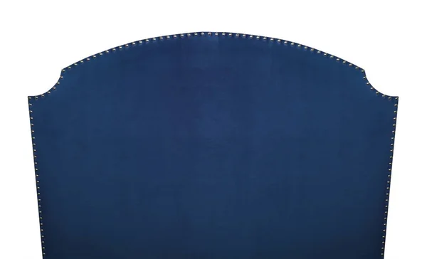 Μπλε απαλό βελούδινο Κεφαλάρι κρεβατιού απομονωθεί σε λευκό — Φωτογραφία Αρχείου