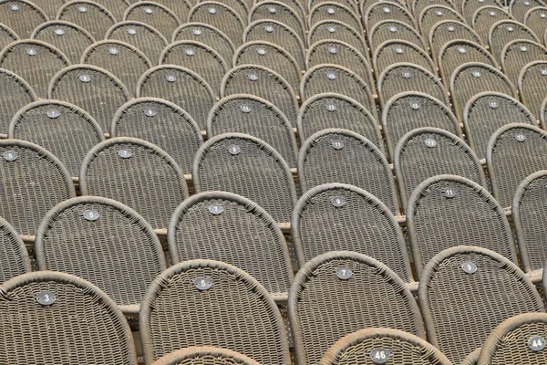 Rows of seats in open air concert hall auditorium — Stock Photo, Image