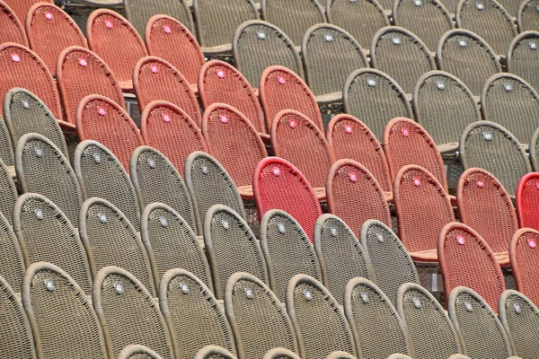 Rows of seats in open air concert hall auditorium — Stock Photo, Image