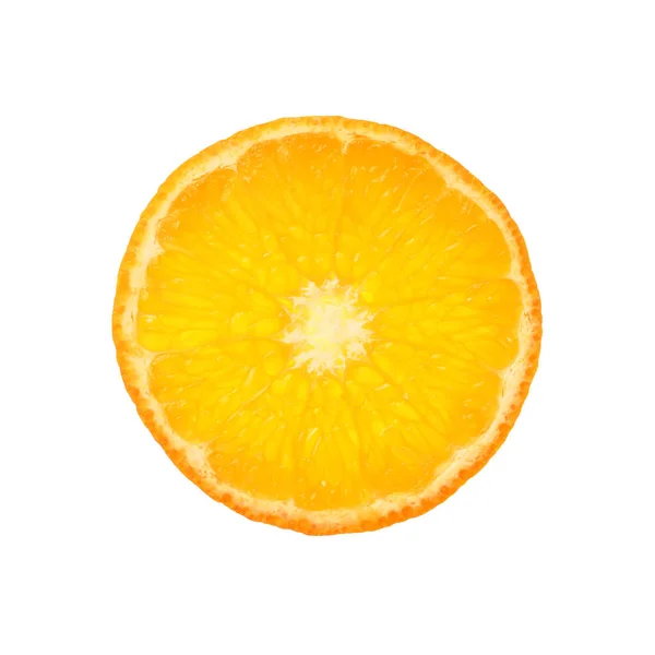 Zbliżenie okrągły plasterek pomarańczowy na biało — Zdjęcie stockowe