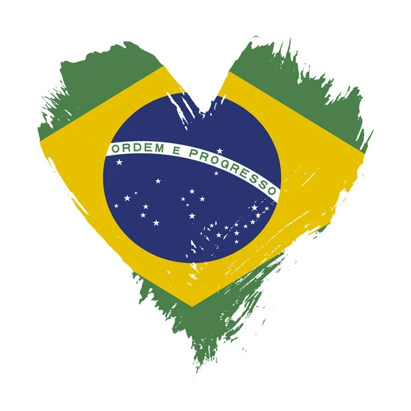 Pincelada bandera pintada de Brasil —  Fotos de Stock