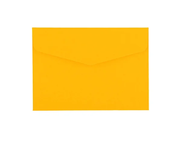 白に隔離された黄色い紙の封筒 — ストック写真