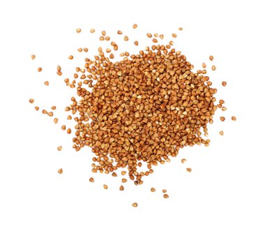 Beyaz üzerine izole kurutulmuş karabuğday yığını kadar yakın