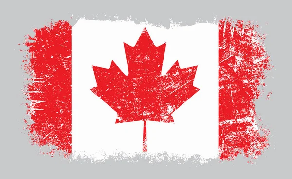 Grunge velha bandeira canadense vetor ilustração —  Vetores de Stock