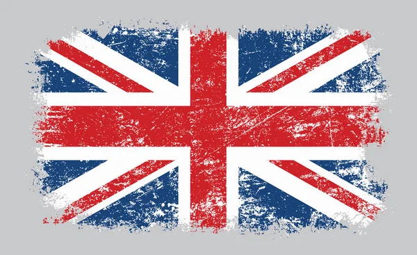 Grunge old UK British flag vector illustration — Stock Vector