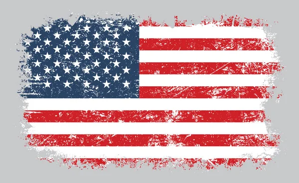 Grunge vieja bandera americana vector ilustración — Vector de stock