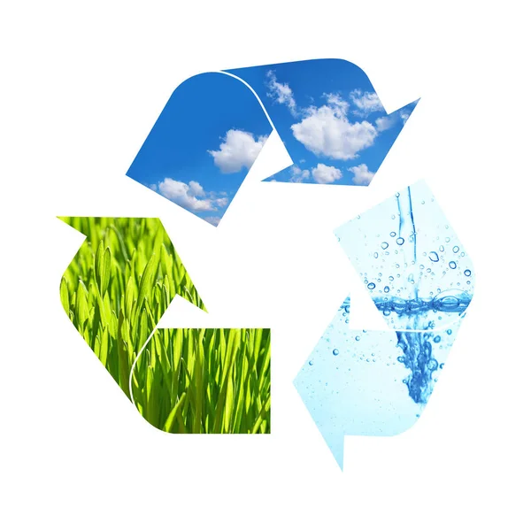 Illustratie recycling symbool van natuurelementen — Stockfoto