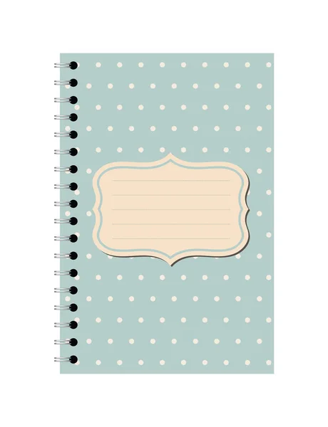 Vector teal papier notebook met gestippeld patroon — Stockvector