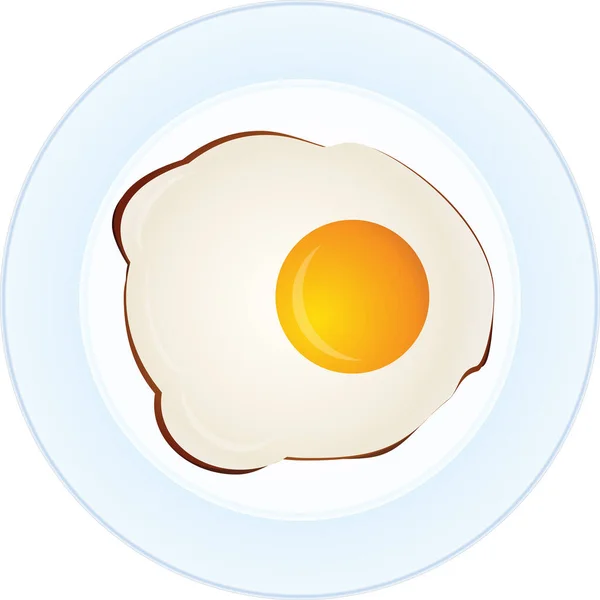 Εικονογράφηση Διάνυσμα Ενός Μαγειρεμένα Ηλιόλουστη Πλευρά Τηγανητά Αυγά Μπλε Και — Διανυσματικό Αρχείο