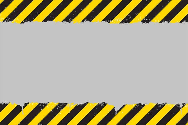 Yellow Black Painted Grunge Hazard Sign Stripes Grey Background Copy — Stock Vector