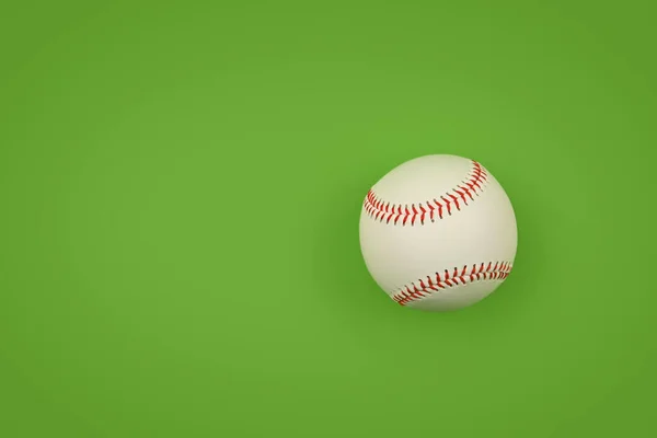 Feche Uma Nova Bola Beisebol Com Ponto Vermelho Sobre Fundo — Fotografia de Stock