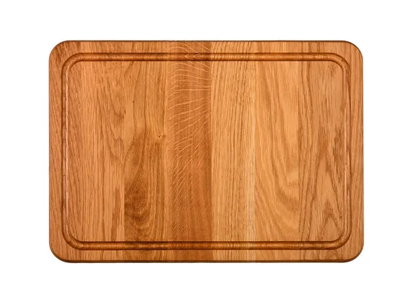 Zamknij Jeden Prostokątny Kształt Brązowy Dąb Drewna Kuchnia Deska Krojenia — Zdjęcie stockowe