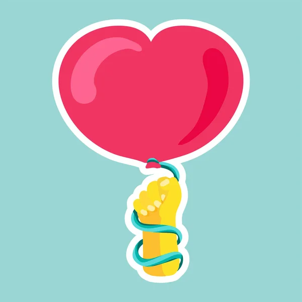 Vector romantische liefde Patch in doodle stijl — Stockvector