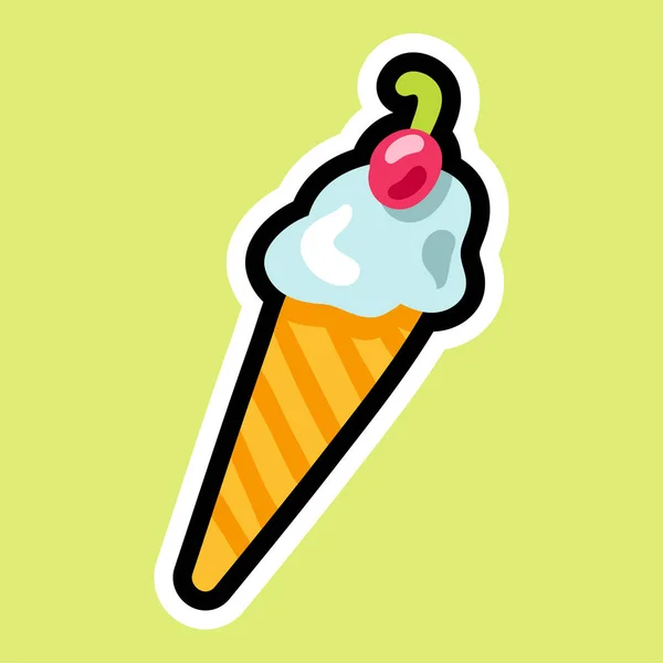 Helado vectorial en estilo de dibujos animados — Vector de stock