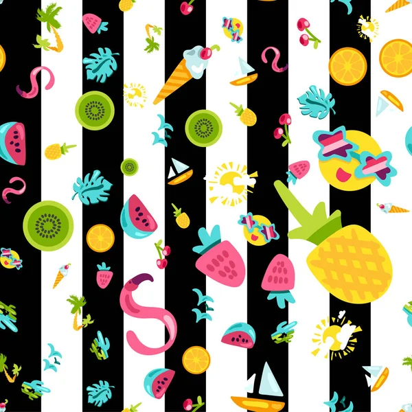 Vektör tropikal yaz Dikişsiz desen