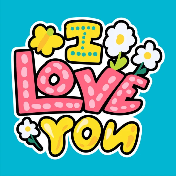 Patch de amor romântico vetorial em estilo doodle — Vetor de Stock