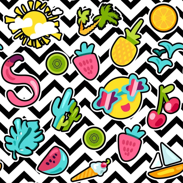 Vektör tropikal yaz Dikişsiz desen