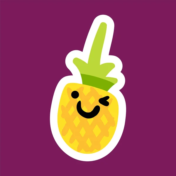 Autocollant à l'ananas — Image vectorielle
