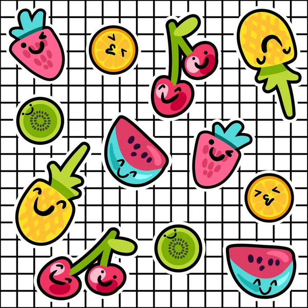 Modèles de fruits d'été — Image vectorielle