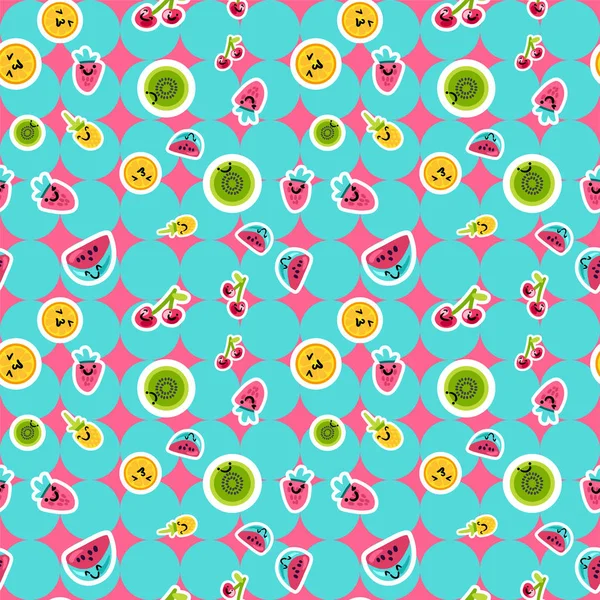 Patrones de frutas de verano — Vector de stock