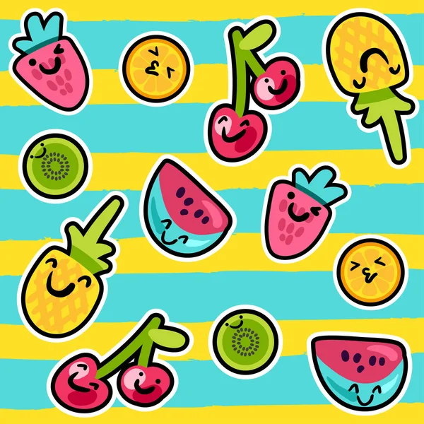 Modèles de fruits d'été — Image vectorielle