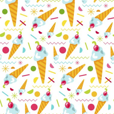 Vektör tatlı lezzetli dondurma Seamless modeli