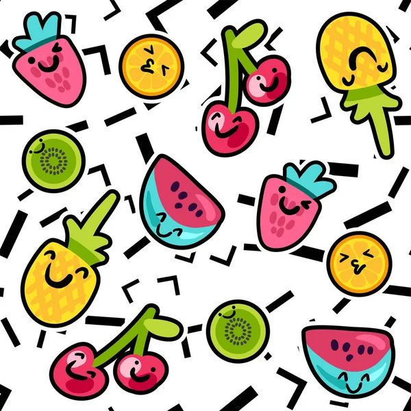 Patrones de frutas de verano — Archivo Imágenes Vectoriales
