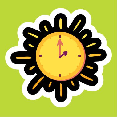 Şık renkli karikatür sopa ile saatler