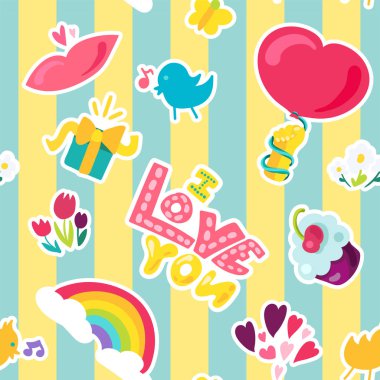 Vektör romantik aşk Seamless Modeli