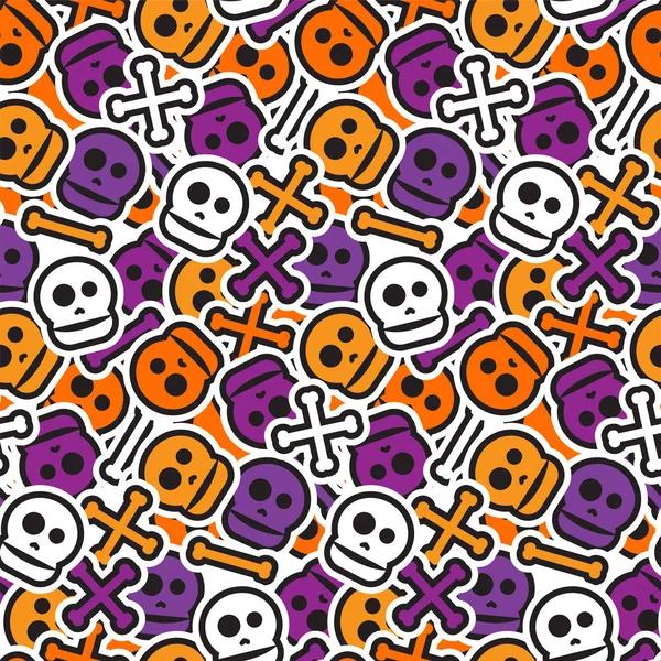 Glückliches, nahtloses Halloween-Muster. Grusel- und Horror-Hintergrund — Stockvektor