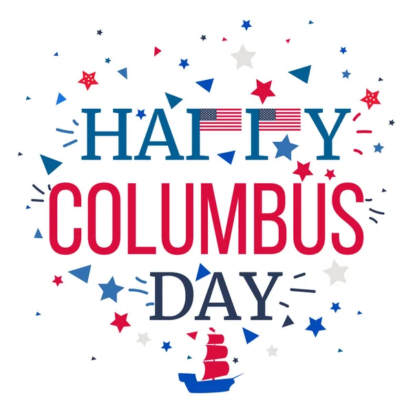 Feliz Banner de Celebración del Día de Colón — Vector de stock