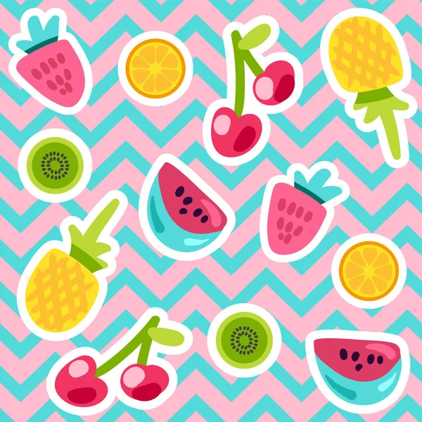 Patrones de frutas de verano — Vector de stock