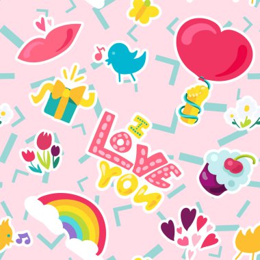 Vektör romantik aşk Seamless Modeli