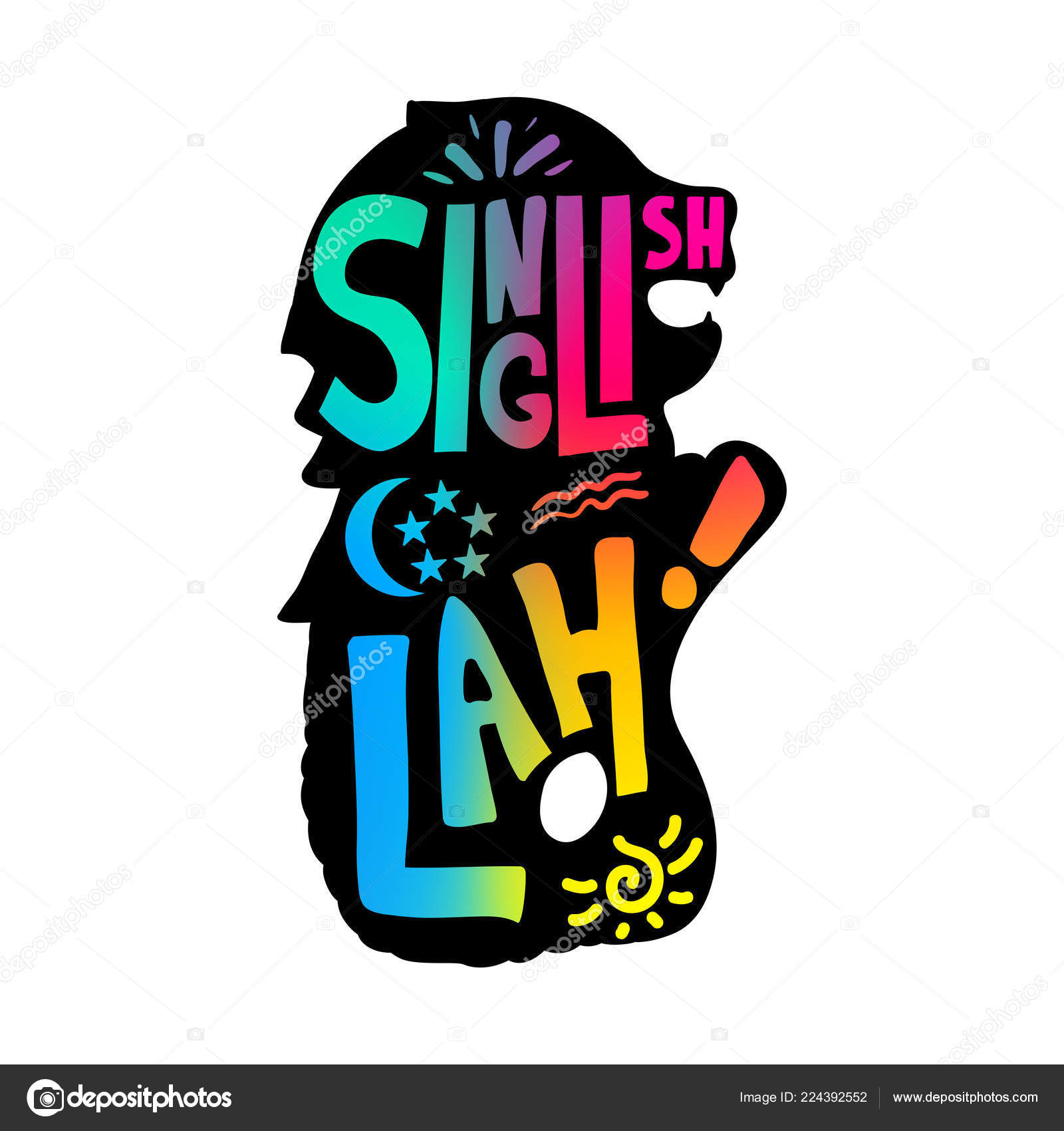 Singlish Lah Inscribed Singaporean Merlion Sillhoette Vector Vector Image By C Barsrsind Vector Stock