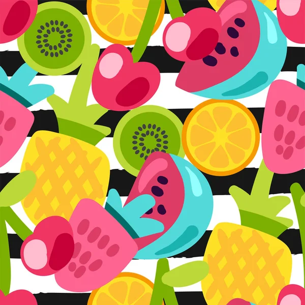 Padrões de frutas de verão — Vetor de Stock