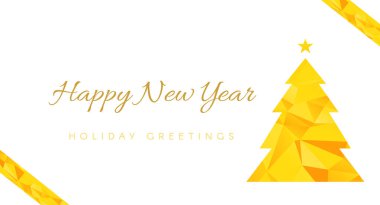 Mutlu yeni yıl tebrik kartı vektör şablonu