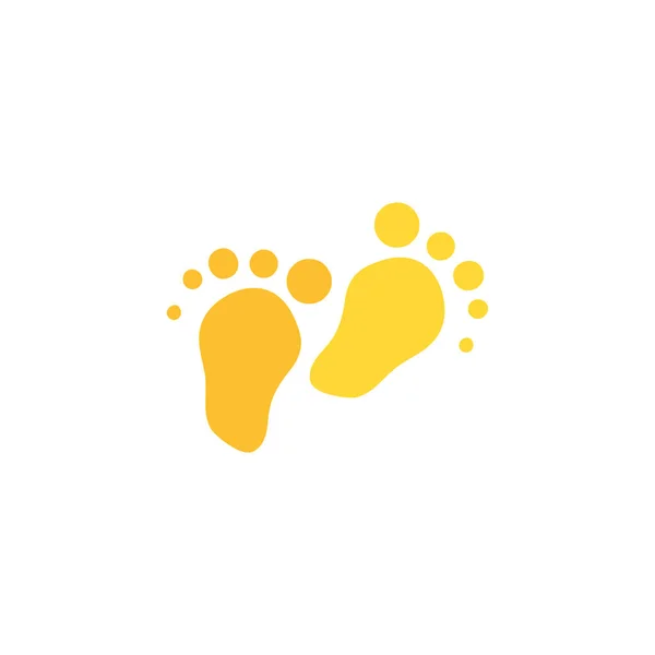 Fußabdruck flache Farbabbildung — Stockvektor