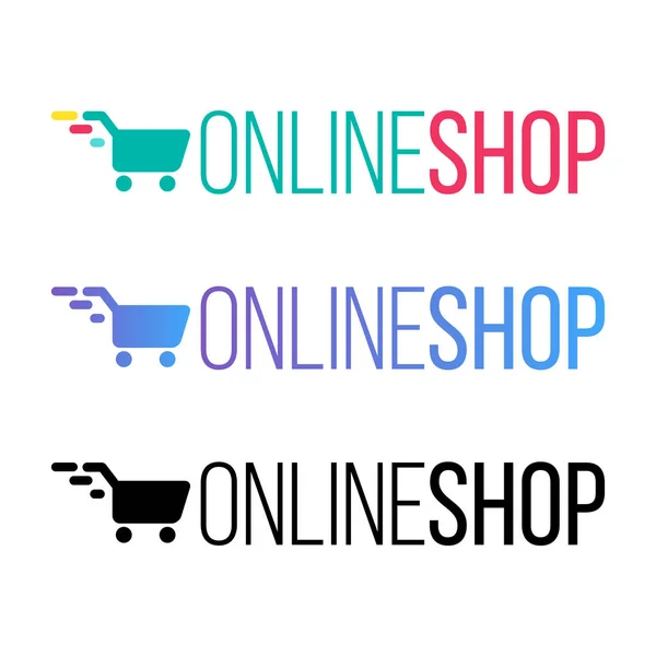 E-shop barevné vektorové písmo — Stockový vektor