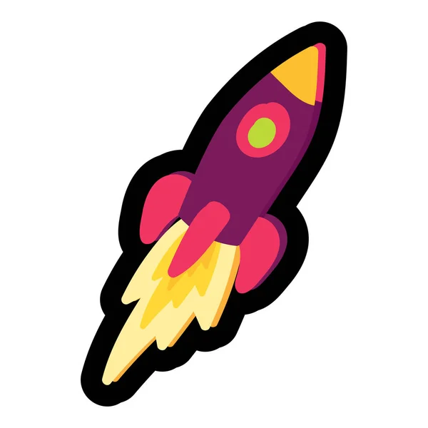 Cohete ilustración a color plano — Vector de stock