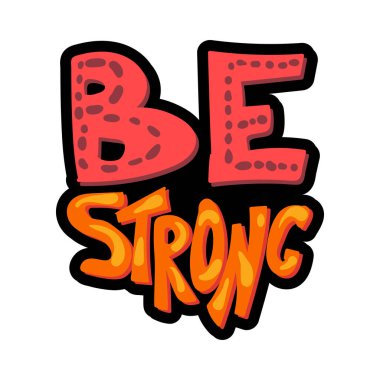 Bes güçlü el vektör yazı çekilmiş. Spor motivasyon teklif. İzole stilize ifade clipart