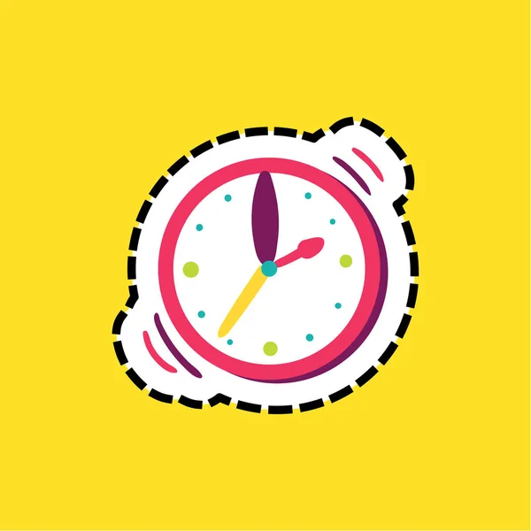 Linha Traço Relógio Pulso Ilustração Cor Plana Relógio Moldura Costurado —  Vetores de Stock
