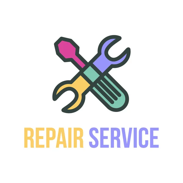 Servicio de reparación vector logo diseño — Archivo Imágenes Vectoriales